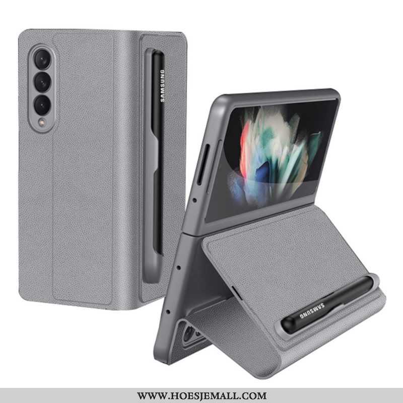 Bescherming Hoesje voor Samsung Galaxy Z Fold 3 5G Folio-hoesje Stylushouder Van Imitatieleer