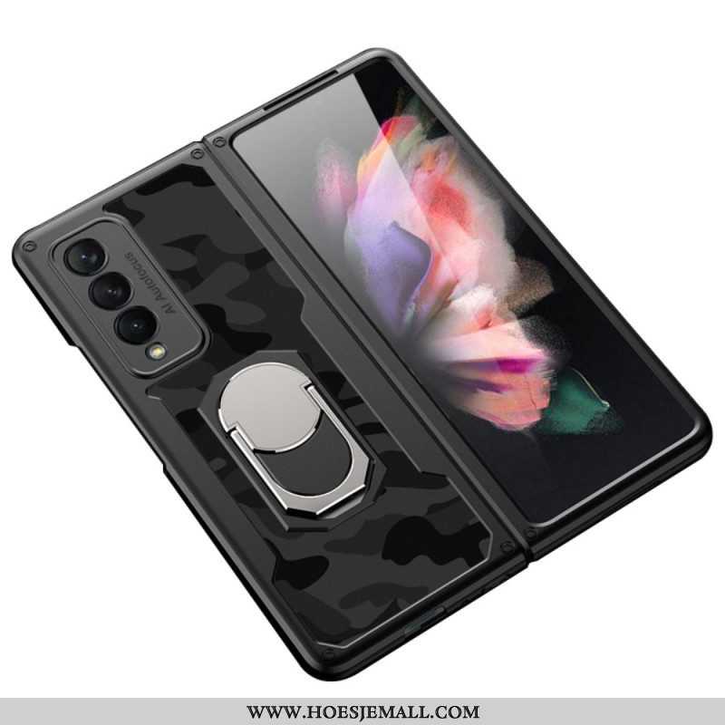 Hoesje voor Samsung Galaxy Z Fold 3 5G Camouflage Ring-steun Gkk