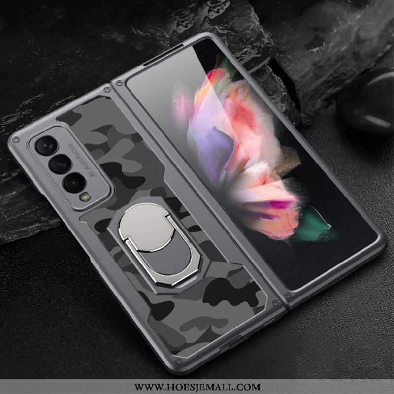 Hoesje voor Samsung Galaxy Z Fold 3 5G Camouflage Ring-steun Gkk