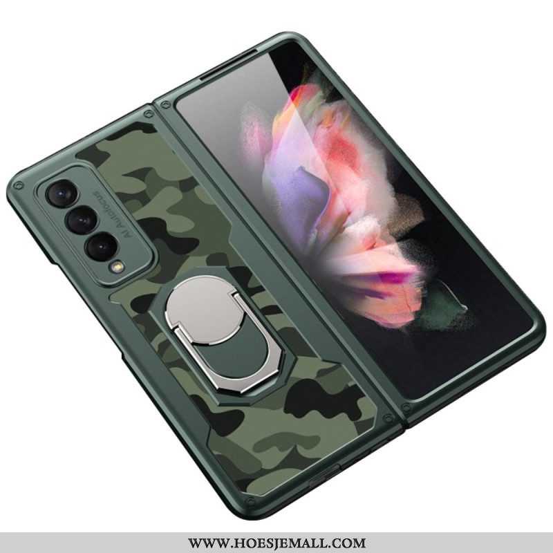 Hoesje voor Samsung Galaxy Z Fold 3 5G Camouflage Ring-steun Gkk