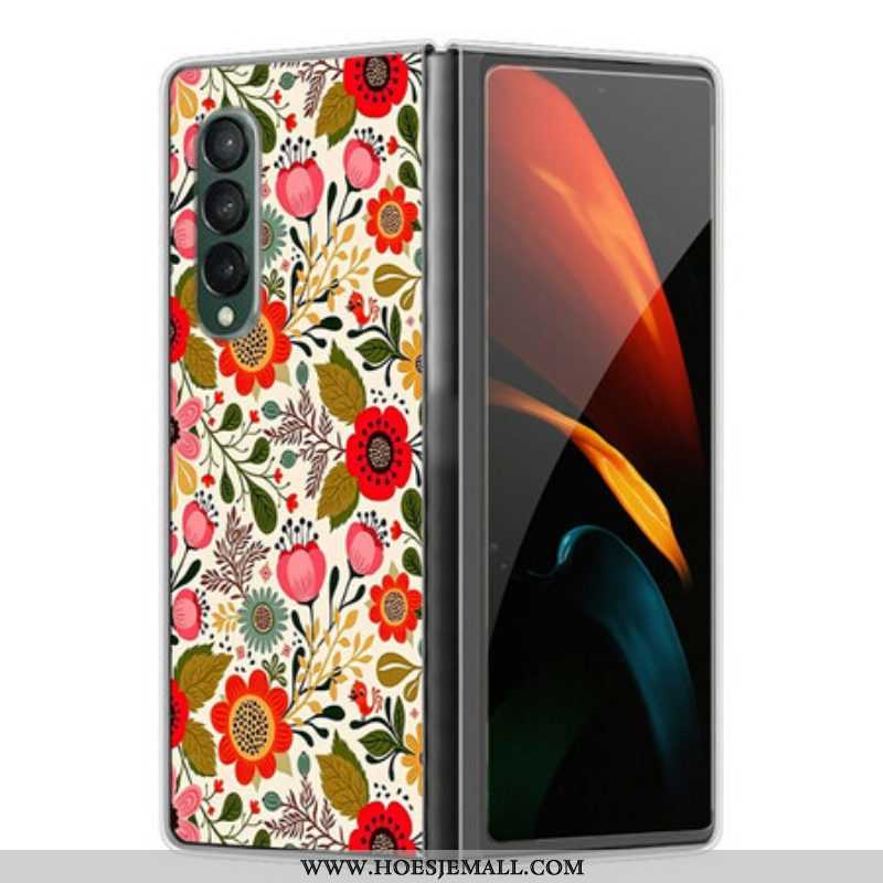 Telefoonhoesje voor Samsung Galaxy Z Fold 3 5G Bloemen Tapijt