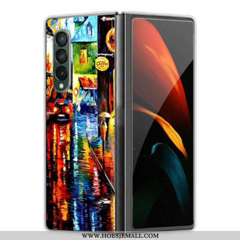 Hoesje voor Samsung Galaxy Z Fold 3 5G Koffie Schilderij