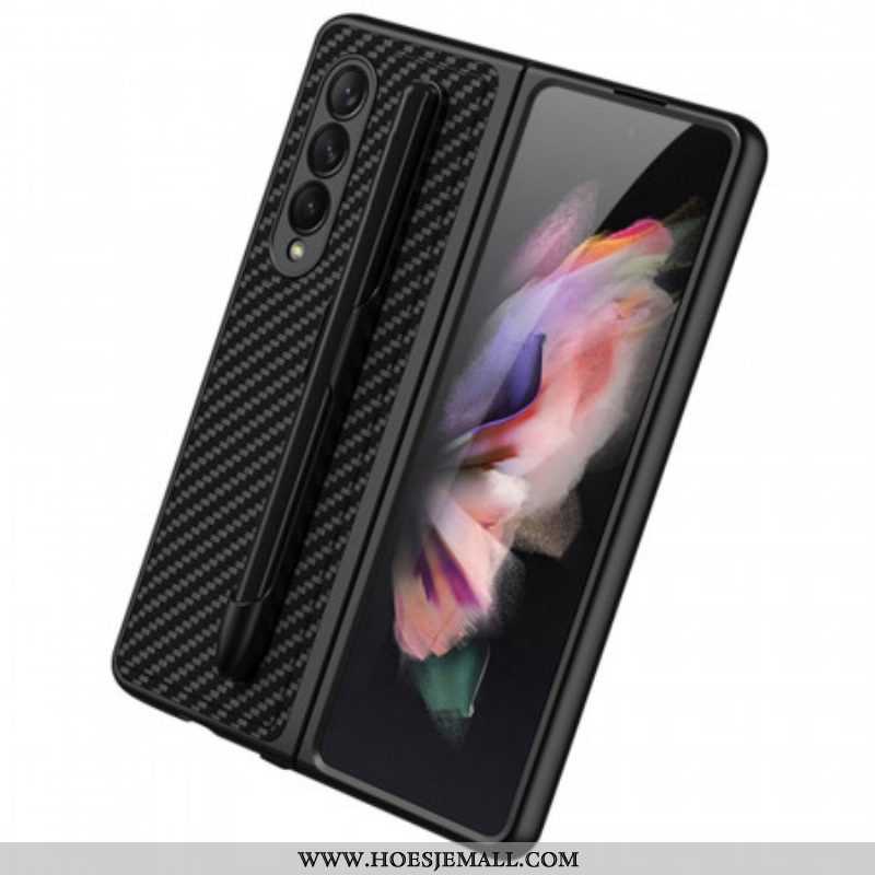 Hoesje voor Samsung Galaxy Z Fold 3 5G Stylushouder Van Koolstofvezel Gkk