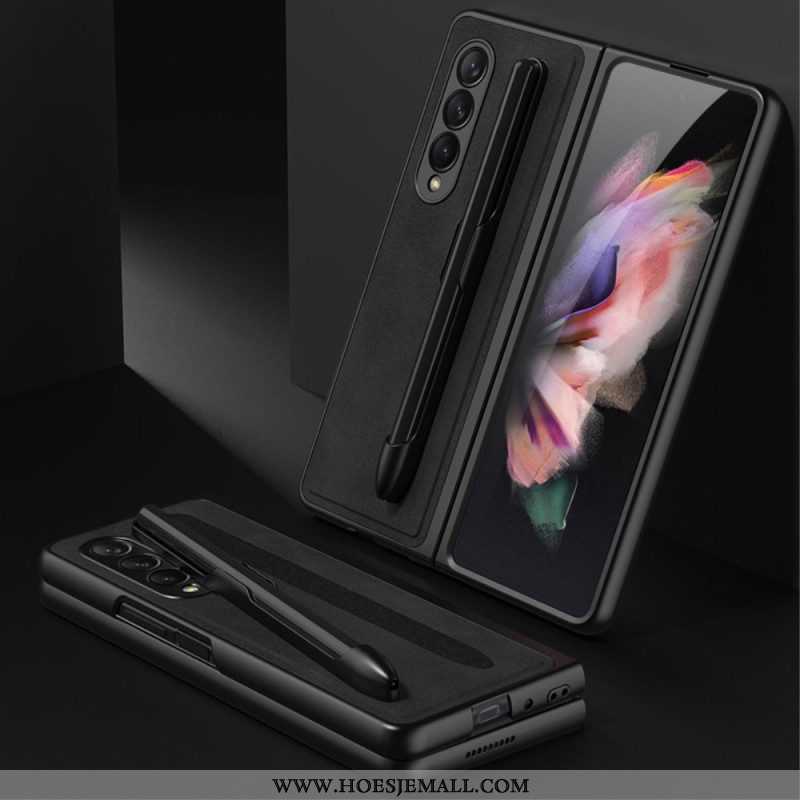 Hoesje voor Samsung Galaxy Z Fold 3 5G Stylushouder Met Leereffect Gkk