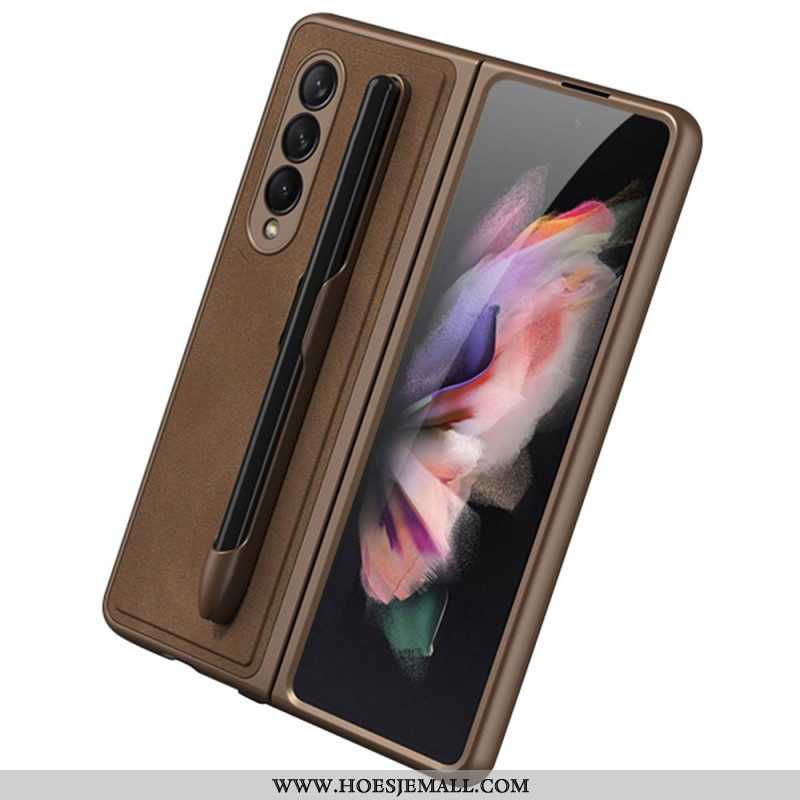 Hoesje voor Samsung Galaxy Z Fold 3 5G Stylushouder Met Leereffect Gkk