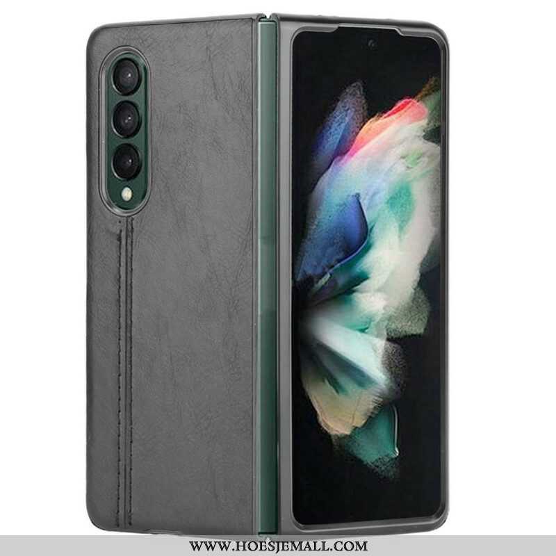 Hoesje voor Samsung Galaxy Z Fold 3 5G Couture-leereffect