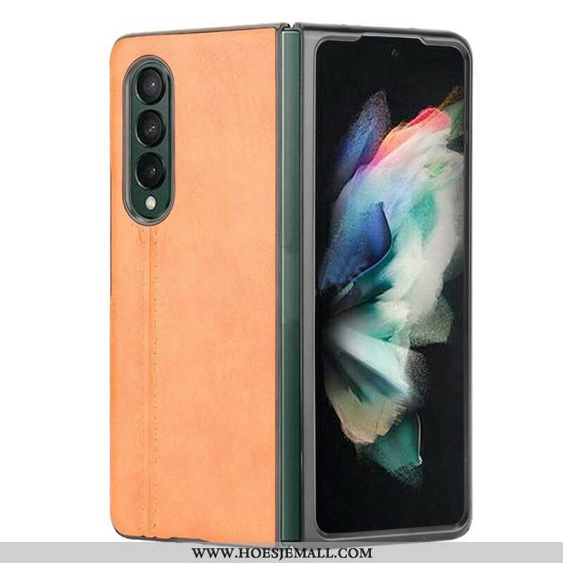 Hoesje voor Samsung Galaxy Z Fold 3 5G Couture-leereffect