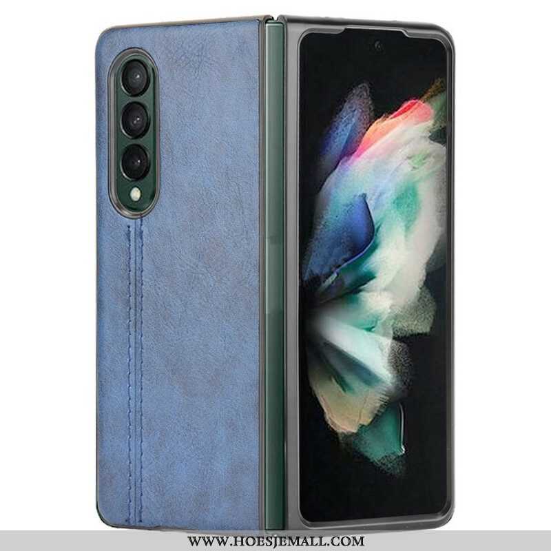 Hoesje voor Samsung Galaxy Z Fold 3 5G Couture-leereffect