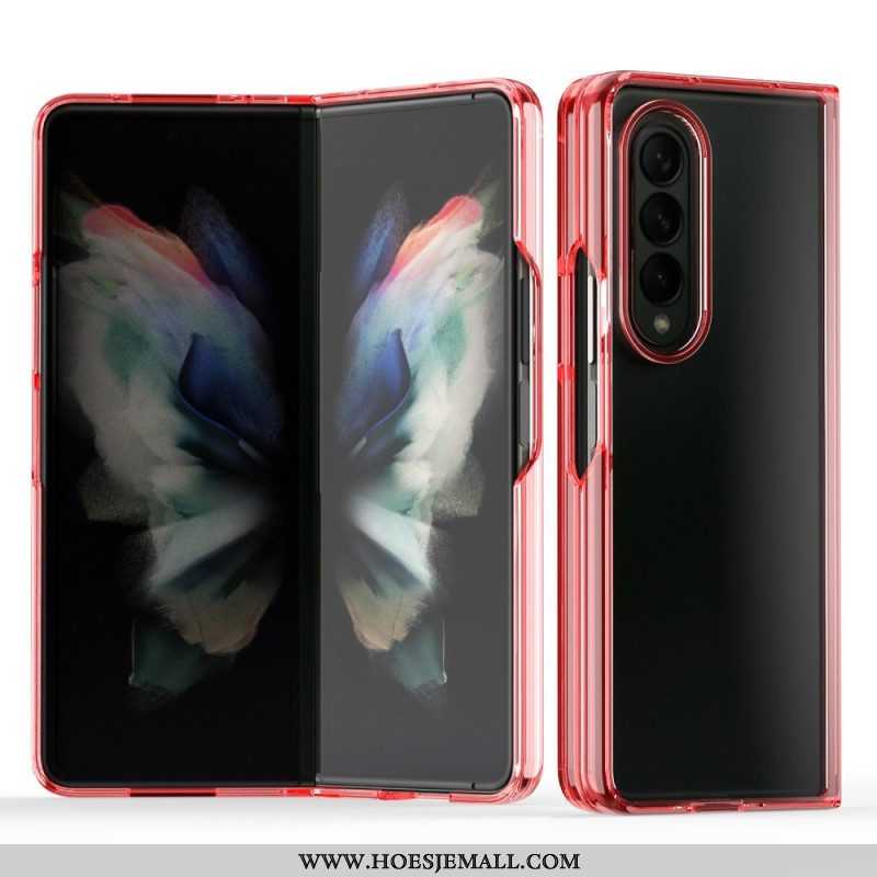 Hoesje voor Samsung Galaxy Z Fold 3 5G Transparant Gekleurde Randen