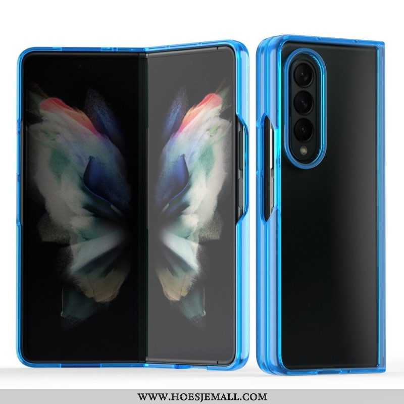 Hoesje voor Samsung Galaxy Z Fold 3 5G Transparant Gekleurde Randen