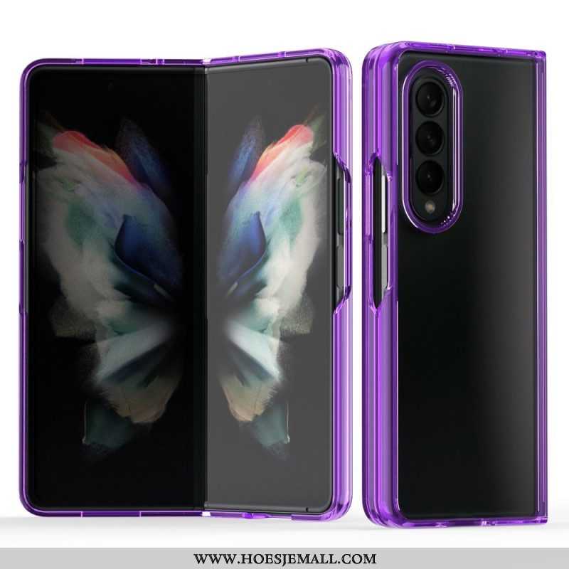 Hoesje voor Samsung Galaxy Z Fold 3 5G Transparant Gekleurde Randen