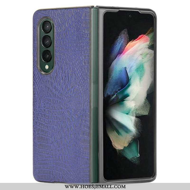 Hoesje voor Samsung Galaxy Z Fold 3 5G Imitatie Krokodillenleer