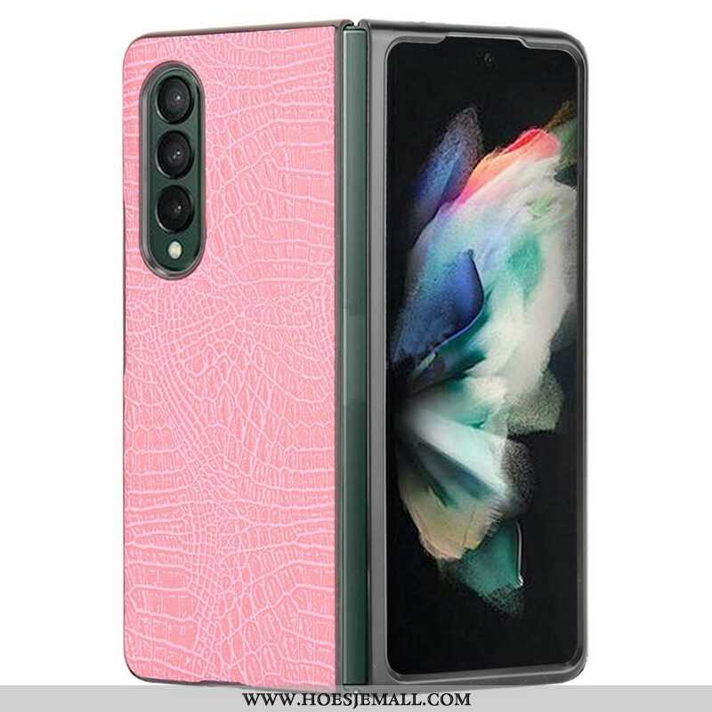 Hoesje voor Samsung Galaxy Z Fold 3 5G Imitatie Krokodillenleer