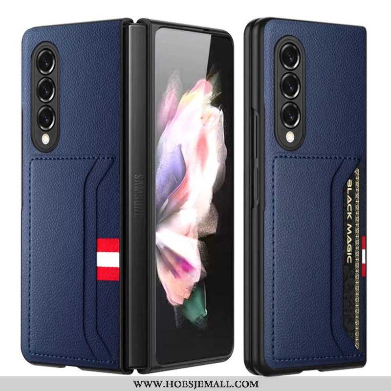 Hoesje voor Samsung Galaxy Z Fold 3 5G Litchi Lederen Dubbele Kaarthouder