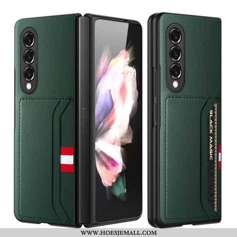 Hoesje voor Samsung Galaxy Z Fold 3 5G Litchi Lederen Dubbele Kaarthouder