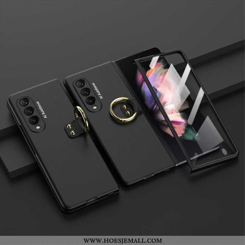 Telefoonhoesje voor Samsung Galaxy Z Fold 3 5G Ringsteun En Screenprotector Gkk