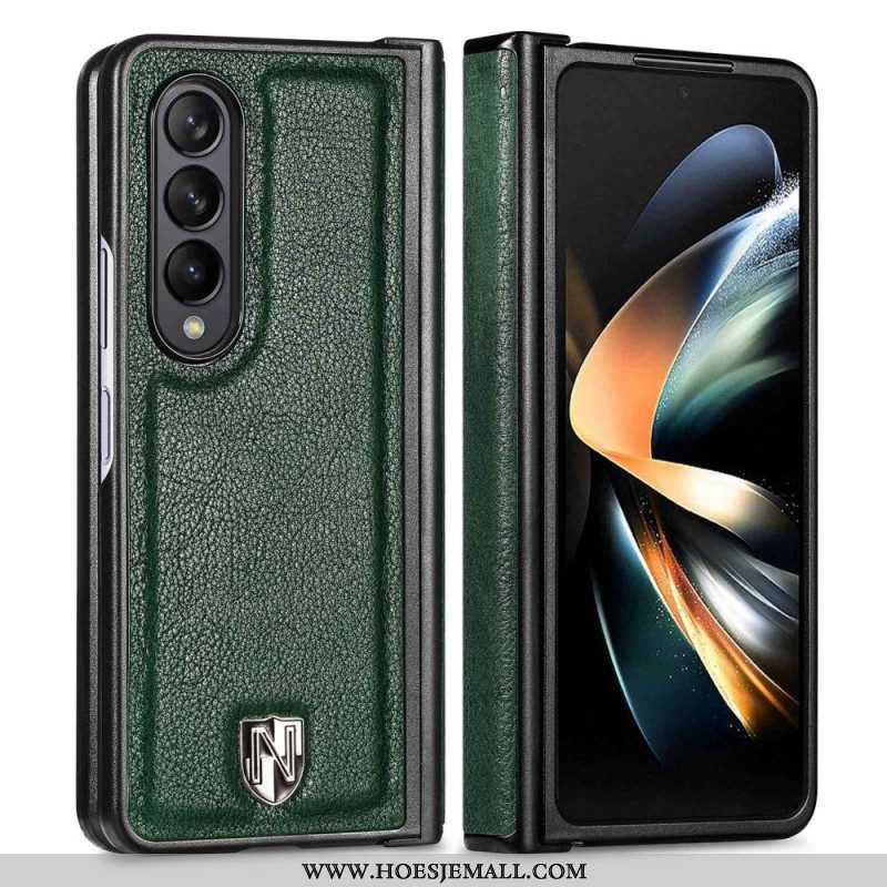 Hoesje voor Samsung Galaxy Z Fold 4 Caseno Leren Patch