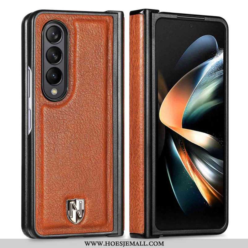 Hoesje voor Samsung Galaxy Z Fold 4 Caseno Leren Patch