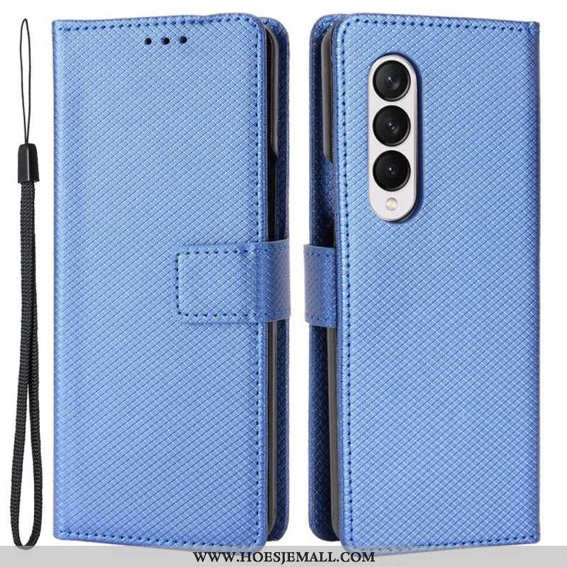 Leren Hoesje voor Samsung Galaxy Z Fold 4 Met Ketting Diamanten Band