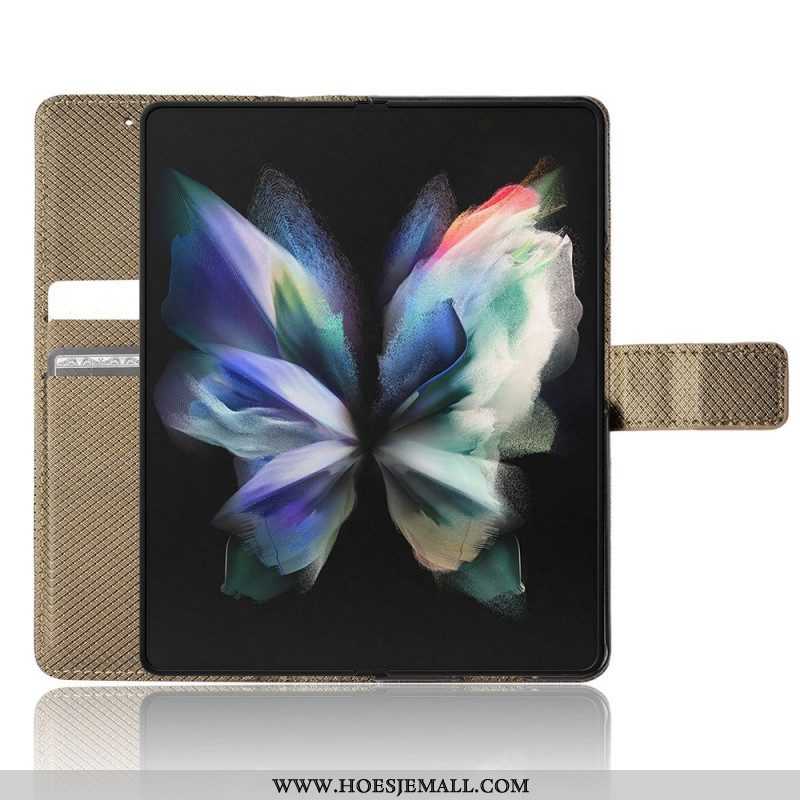 Leren Hoesje voor Samsung Galaxy Z Fold 4 Met Ketting Diamanten Band