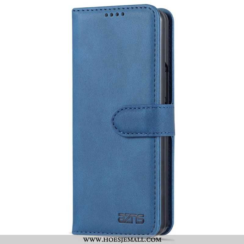 Leren Hoesje voor Samsung Galaxy Z Fold 4 Portemonnee Leren Azns Stikselportemonnee