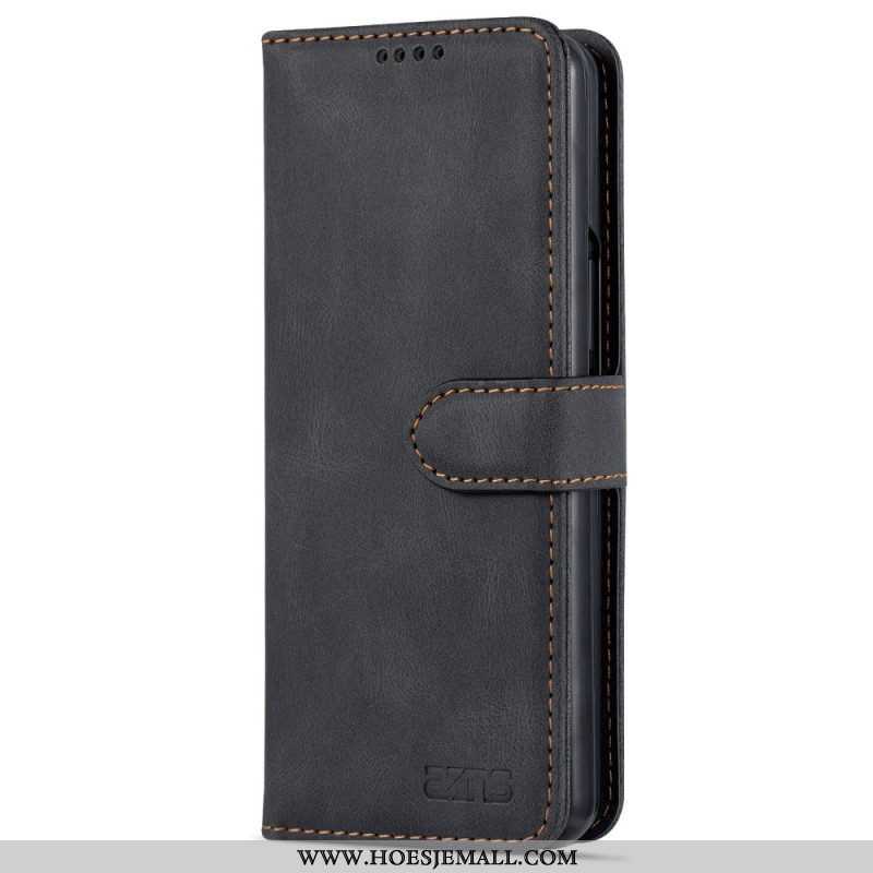 Leren Hoesje voor Samsung Galaxy Z Fold 4 Portemonnee Leren Azns Stikselportemonnee