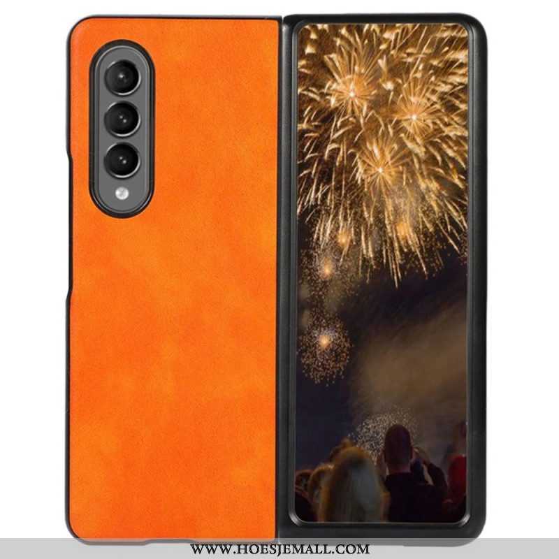 Hoesje voor Samsung Galaxy Z Fold 4 Klassiek Kunstleer