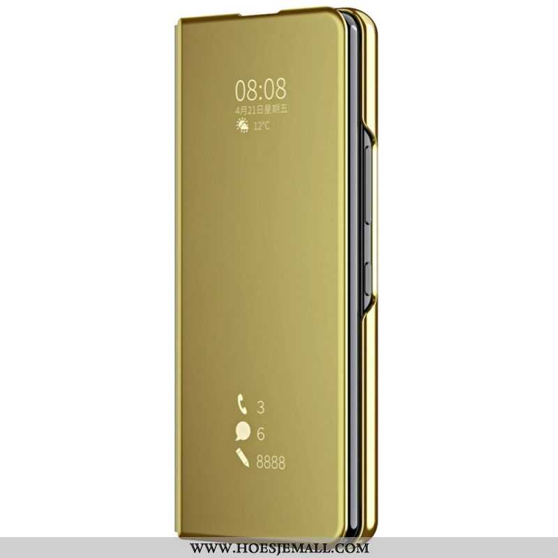 Bescherming Hoesje voor Samsung Galaxy Z Fold 4 Folio-hoesje Spiegel En Transparantie