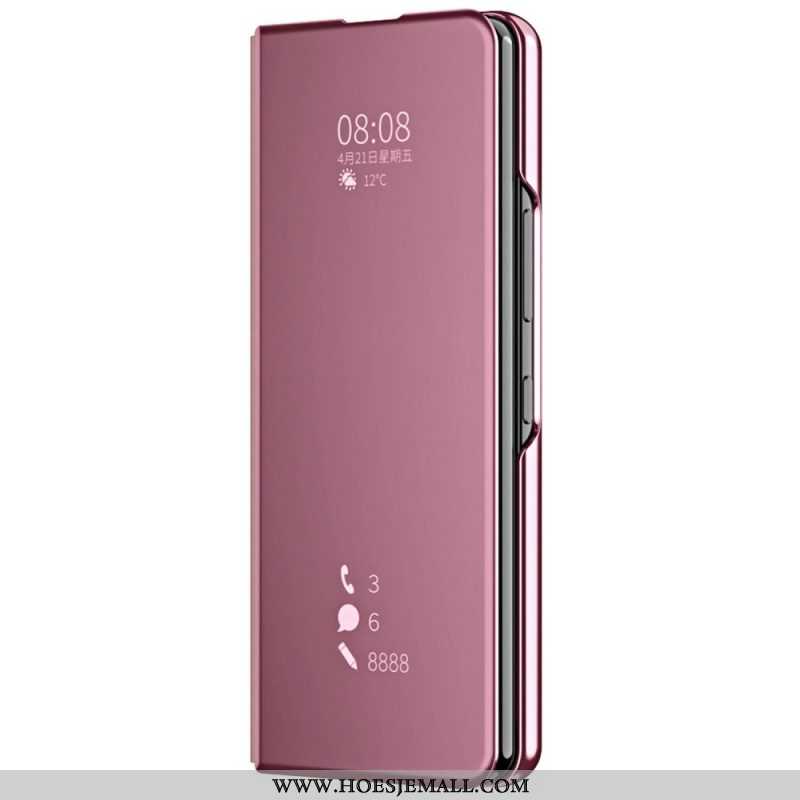 Bescherming Hoesje voor Samsung Galaxy Z Fold 4 Folio-hoesje Spiegel En Transparantie