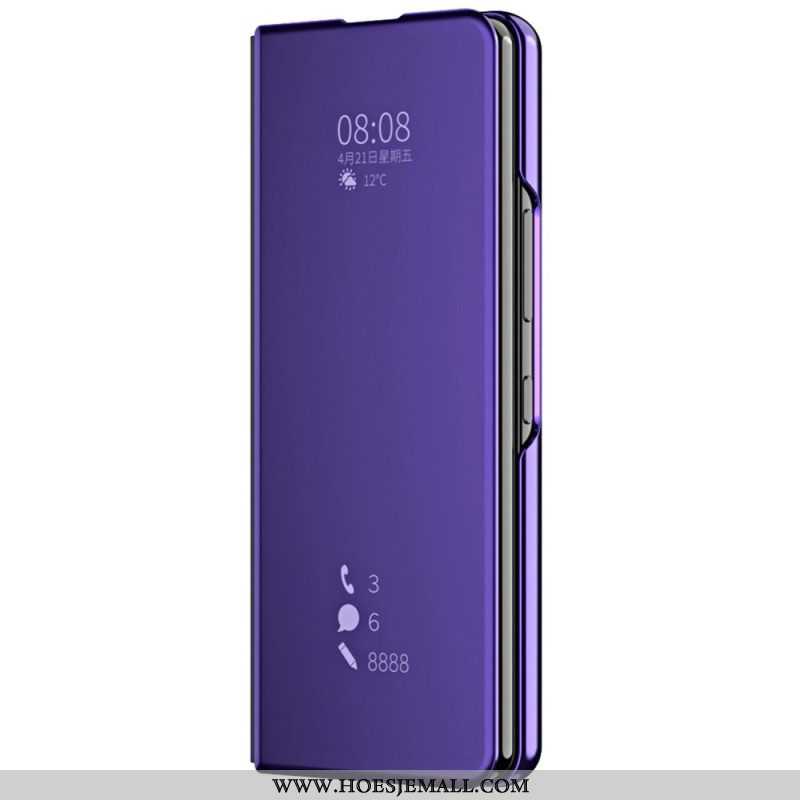 Bescherming Hoesje voor Samsung Galaxy Z Fold 4 Folio-hoesje Spiegel En Transparantie