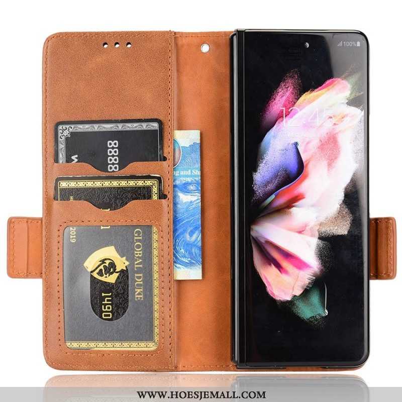 Folio-hoesje voor Samsung Galaxy Z Fold 4 Patroon Geperforeerde Driehoeken Lanyard