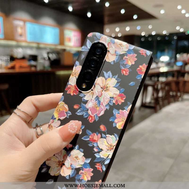 Hoesje voor Samsung Galaxy Z Fold 4 Bloemen Behang