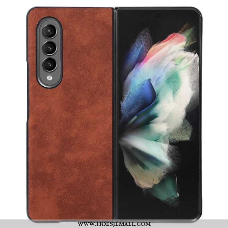 Hoesje voor Samsung Galaxy Z Fold 4 Huidtextuur Van Imitatieleer