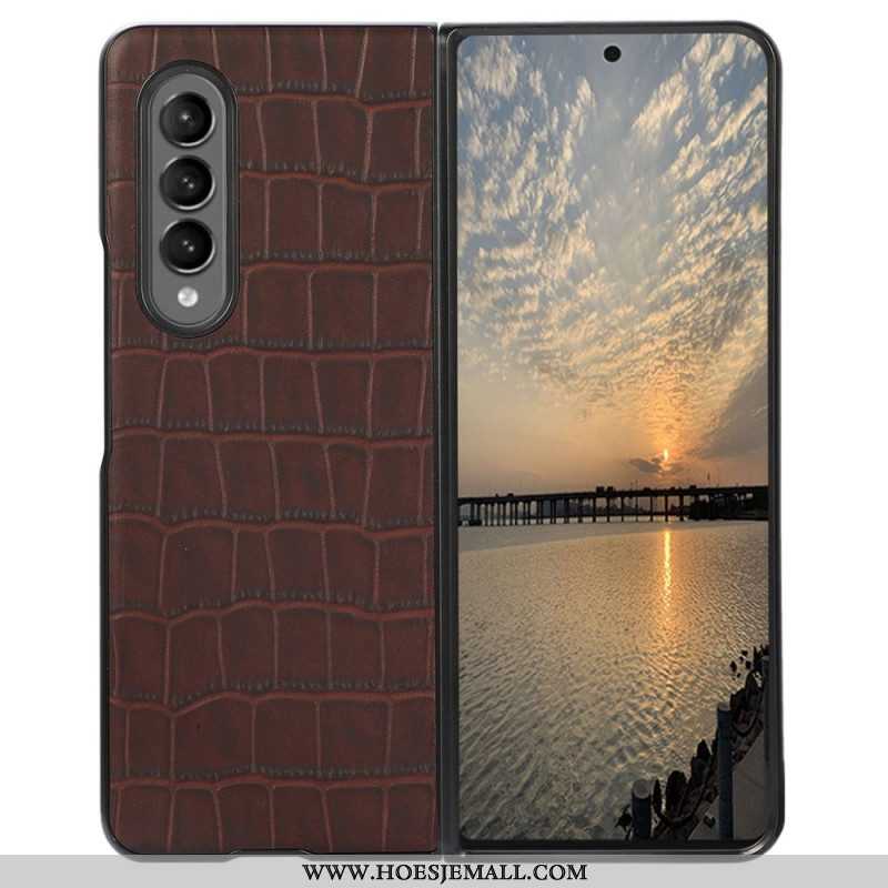 Hoesje voor Samsung Galaxy Z Fold 4 Echt Krokodillenleer