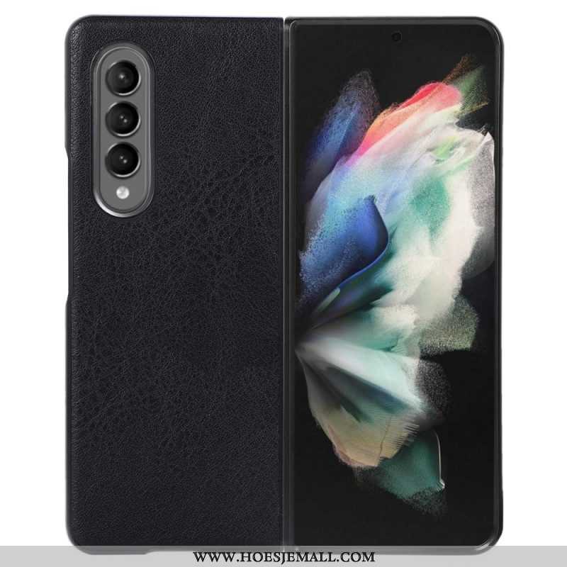 Hoesje voor Samsung Galaxy Z Fold 4 Tweekleurig Kunstleer Met Textuur