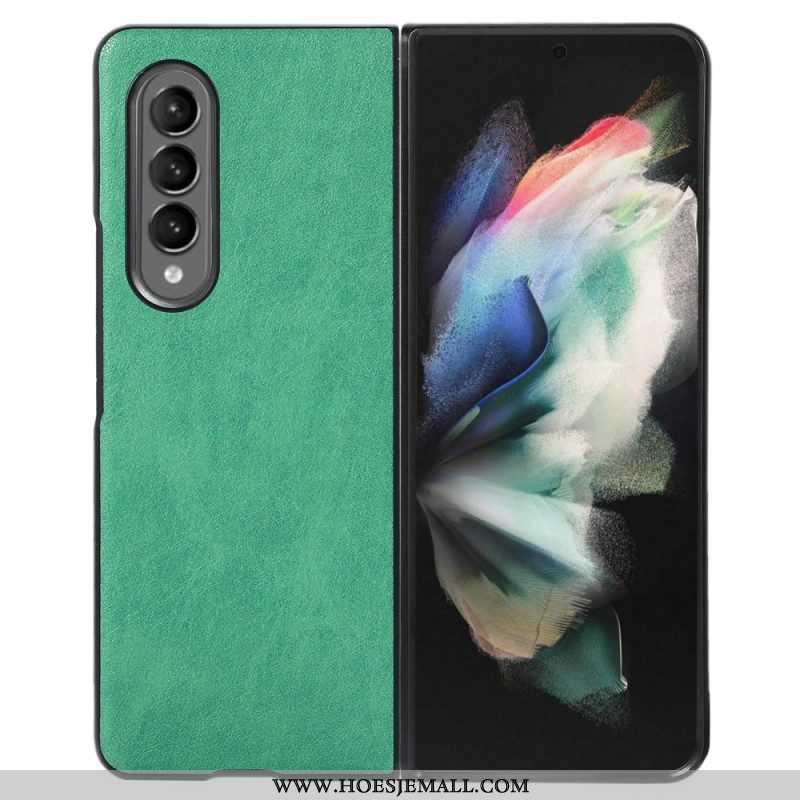 Hoesje voor Samsung Galaxy Z Fold 4 Tweekleurig Kunstleer Met Textuur