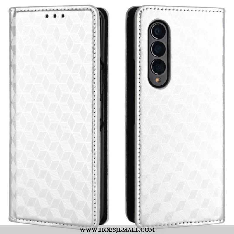 Bescherming Hoesje voor Samsung Galaxy Z Fold 4 Folio-hoesje 3d Kubus