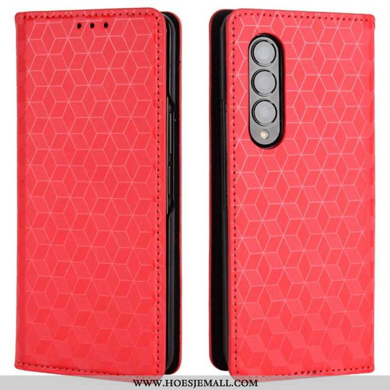 Bescherming Hoesje voor Samsung Galaxy Z Fold 4 Folio-hoesje 3d Kubus