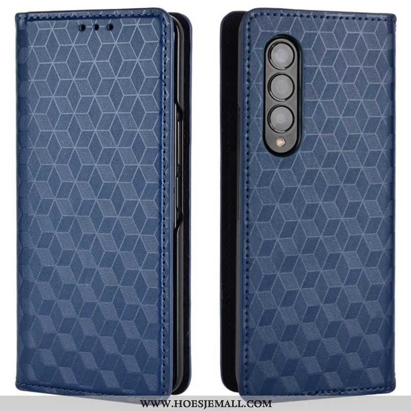 Bescherming Hoesje voor Samsung Galaxy Z Fold 4 Folio-hoesje 3d Kubus