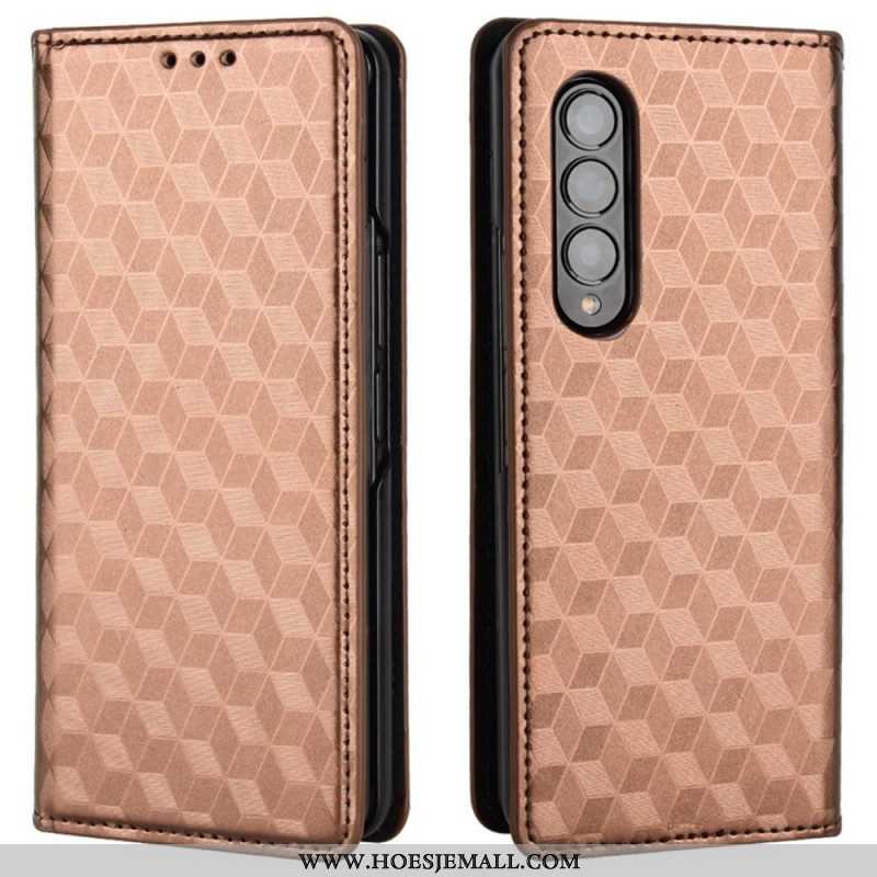 Bescherming Hoesje voor Samsung Galaxy Z Fold 4 Folio-hoesje 3d Kubus