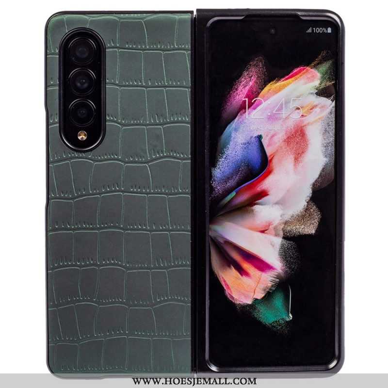 Hoesje voor Samsung Galaxy Z Fold 4 In Reliëf Gemaakte Krokodil