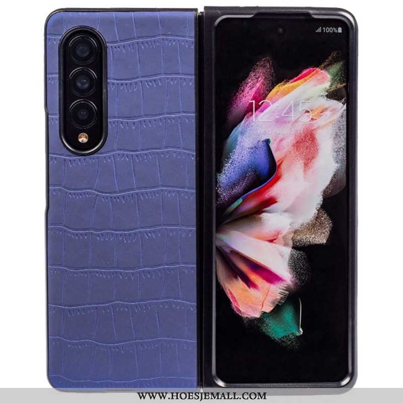 Hoesje voor Samsung Galaxy Z Fold 4 In Reliëf Gemaakte Krokodil