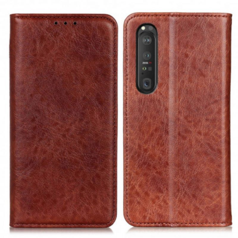 Bescherming Hoesje voor Sony Xperia 1 III Folio-hoesje Getextureerd Splitleer