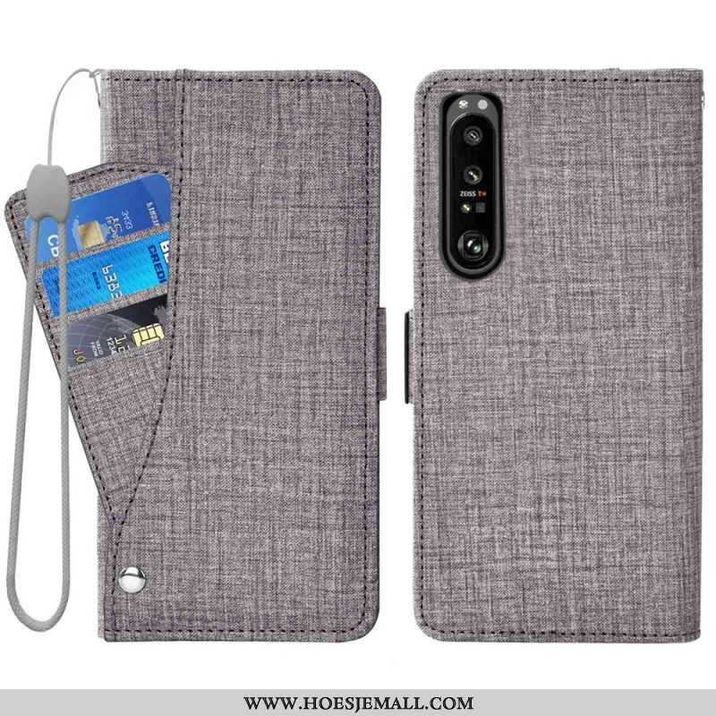 Folio-hoesje voor Sony Xperia 1 IV Jeans Met Roterende Kaarthouder