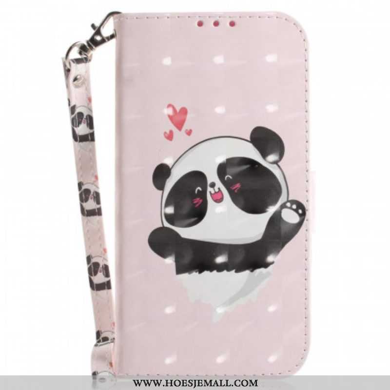 Flip Case voor Sony Xperia 1 IV Met Ketting Kleine Panda Met Riem