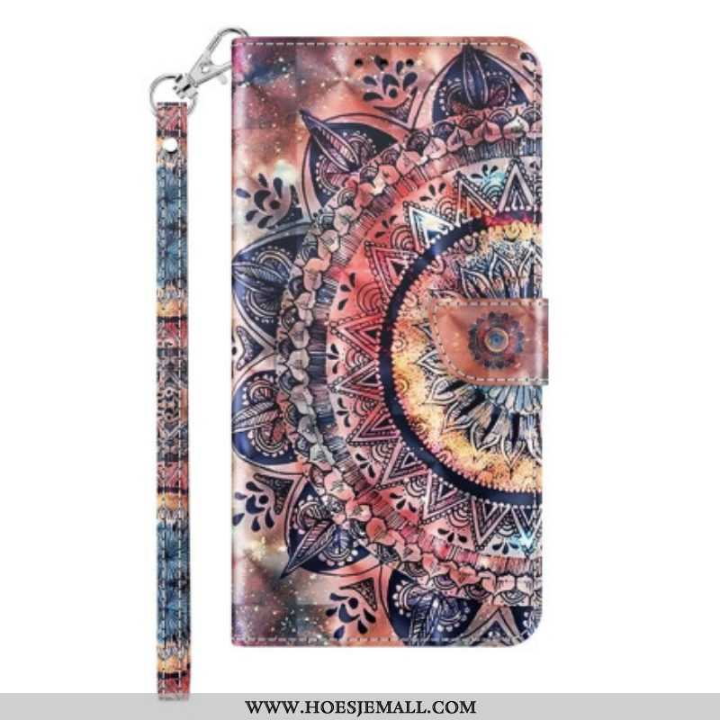 Folio-hoesje voor Sony Xperia 1 IV Met Ketting Kleurrijke Strappy Mandala