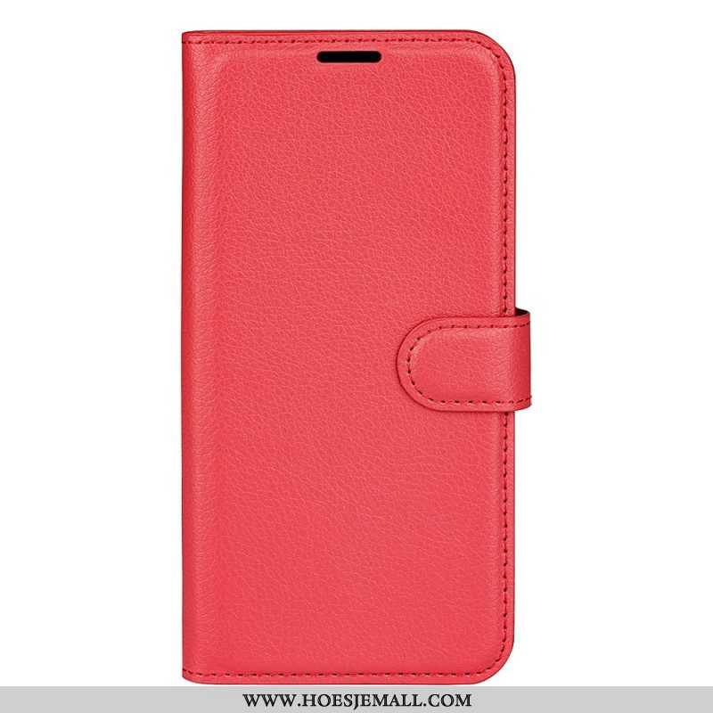 Flip Case voor Sony Xperia 10 IV Klassiek Lychee Kunstleer