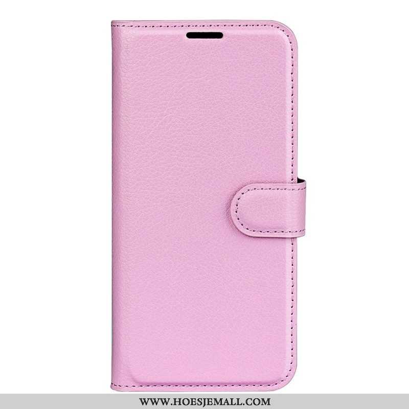 Flip Case voor Sony Xperia 10 IV Klassiek Lychee Kunstleer