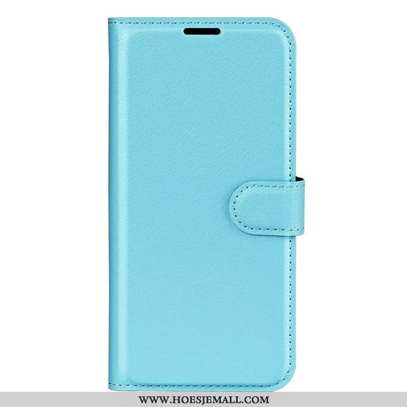 Flip Case voor Sony Xperia 10 IV Klassiek Lychee Kunstleer