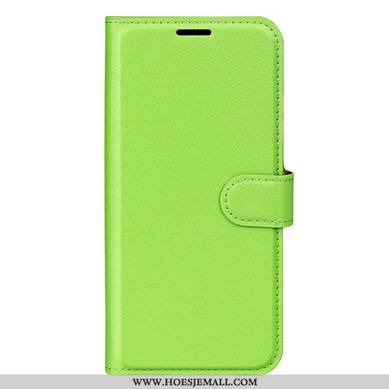 Flip Case voor Sony Xperia 10 IV Klassiek Lychee Kunstleer